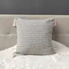 Capa de Almofada Tecida com Franjas Estilo Americano Moderno Minimalista Decoração de Cor Sólida para Sala de Estar Sofá de Casa Transfronteiriça Luxo Leve