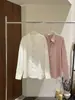 HOO Otoño Nuevo Camisa para Mujer Francesa de Tencel Cuello de Doble Capa Estructurada Minimalista Versátil para el Trabajo CSA2177