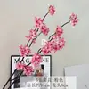 Flores Artificiais com 6 Flores de Pera, Novos Materiais Florais de Flor de Cerejeira Rosa Estilo Chinês, Galhos de Flores Ornamentais para Decoração de Casamento e Casa, Flores Artificiais