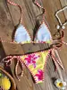 Traje de Baño Estilo Nuevo 2027 Bikini Estampado Estilo Europeo y Americano para Mujeres Vacaciones en la Playa Sexy Conjunto de Traje de Baño de Dos Piezas