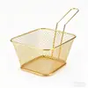 Produtos de fábrica Aço inoxidável batatas fritas Cesta frita Western Food Snack Cesta de alimentos Frito Mesh Basket Oil Sealing Rack Basket Rack