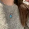 Pingente Flor Azul Klein de Prata S925, Simples e Estiloso, Adequado para o Dia a Dia, Compacto e Versátil, Moda de Luxo Leve com um Toque Refinado