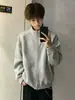 Tacto suave / Camisa de manga corta retro versátil holgada para hombre Verano 2025 Gris Blanco-Gris