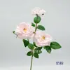 Haste de Rosa Artificial Realista de 3 Cabeças, Flor de Mesa de Hotel, Flor de Mesa de Conferência, Arranjo de Flores, Ornamento de Flor Decorativa para Sala de Estar