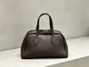 Estilo Nuevo Primera Capa Piel de Vaca TC Cuero Genuino Bolso Bowling de Mano Hombro Cruzado Viajes Cotidianos Boston Bolso para Mujer Venta al por Mayor