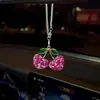 Colgante Creativo Lindo de Doble Corazón con Pedrería para Espejo Retrovisor de Coche Adorno Colgante para Coche Corazón de Arcilla con Pedrería