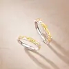 Anillos de Pareja de Espigas de Trigo de Plata S925 para Hombres y Mujeres, Anillo de Pareja de Lujo Ligero Regalo