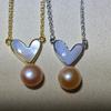 Juego de Aretes, Anillo y Collar de Perla Natural con Aguja de Plata 925 Set de Tres Piezas Estilo Celebridad de Internet Versátil