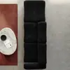 Sofá Modular de Tela Minimalista Estilo Italiano, Sofá Combinado Irregular de Chenilla Negra Estilo Wabi-Sabi en Stock
