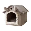Cama dobrável para gatos para gatos de interior, Cama aconchegante tipo caverna para gatos, Casa para gatos, Tenda para gatos com almofada removível, Casa para animais de estimação macia e quente, Cama para filhotes, Ninho de animal de estimação fofo de urso para gatos, gatinhos, cachorros pequenos