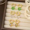 Pendientes de cuentas coloridas de alta gama estilo francés, diseño de doble uso, pendientes artísticos elegantes y sencillos para mujer