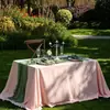 Toalha de Mesa para Mesa de Sobremesas Florais de Banquete de Casamento Cortina de Tecido para Decoração de Salão de Aniversário Algodão Puro Lavado Off-White com Micro-Rugas