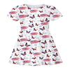 Comercio Exterior Transfronterizo Ropa Infantil Águila Bandera del Día de la Independencia Vestido para Niñas Estampado Digital 3D Vestido de Manga Corta Primavera y Verano Día de la Independencia