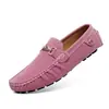 Mocassins masculinos transfronteiriços de camurça tamanho pequeno, sapatos casuais slip-on para dirigir para casais, sapatos casuais masculinos tamanho grande