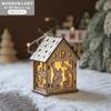 Decorações de Natal Personalizadas para Venda por Atacado Displays de Loja Enfeites Pendurados Cabanas de Madeira Iluminadas Casas de Madeira Madeira Maciça