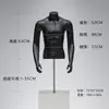 Suporte de Exibição para Manequim Masculino Meio Corpo Manequim Dummy Tronco Preto Branco Vitrine de Loja de Roupas Masculinas Adereços Modelo Corpo Inteiro