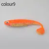 Hilo de Stock Transfronterizo Ojo de Pez Artificial de Cola en T Roscada 7cm/8.5cm/11cm Señuelo Hundible PVC Señuelo Blando de Dos Colores