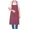 Delantal de algodón a cuadros de estilo antiguo, apto para hombres y mujeres, para uso en la cocina, resistente al aceite y diseñado para el trabajo en la granja; delantal largo