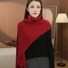 Bufanda Chal de Lana Tejida Nuevo Otoño e Invierno Estilo Coreano Chal Largo Versión con Borlas Moda Versátil Sencillo y Elegante