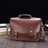Bolsa Masculina de Um Ombro Cruzado Multifuncional Estereótipo Retrô Bolsa Negócios Crazy Horse PU Couro Maleta Bolsa