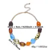 Collar de mujer con cuentas de resina de colores estilo Maillard europeo y americano transfronterizo, cadena corta vintage irregular de clavícula de alta gama