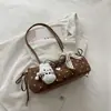 Coleção nova de 2026: bolsa de ombro com laço em nicho para mulheres, bolsa de ombro de bolinhas moderna e versátil para outono e inverno, adequada para trabalho e deslocamento