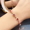 Venta al por mayor de fábrica Popular Pulsera de Granate Natural Plata S925 Incrustada Piedra Principal 4*5 Venta Caliente Europea y Americana Dropshipping