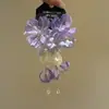 Pendientes de Borla con Cuentas de Flor de Gasa y Cuentas de Arroz en Tela de Aguja de Plata Pendientes Súper de Hada Dulces Elegantes Pendientes de Diseño de Nicho