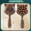 Pente de massagem de sândalo com 28 dentes Meridian Comb Kitty Panda Tiger Hair Comb Hair Skin Massage DingTalk Comb Pente de madeira