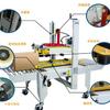 Máquina semiautomática de sellado rápido de cajas de cartón. Máquina de sellado automático cruzado con cinta de embalaje para correo exprés.