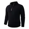 Suéter Pulóver de Punto Casual con Media Cremallera para Hombre de Comercio Exterior Otoño/Invierno Joven Delgado Moderno Engrosado Cálido Capa Base