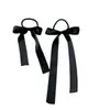 Goma Elástica de Cinta Estilo Ballet Celebridad de Internet Negro y Blanco Retro Lazo de Cinta Sujetador de Cabello Cinta Trenzada Doble Coleta Accesorio para el Cabello
