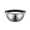 Acero Inoxidable 304 Antideslizante Silicona Tazón para Huevos con Línea de Agua Tazón para Batir Lado Ancho Tazón para Ensalada y Acero para Fideos Plato Frío para Fideos