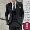 Traje Rayado para Hombre 2020 Set de Tres Piezas Estilo Coreano Juvenil Corte Slim Talla Extra Vestido de Boda Banquete Ropa Formal