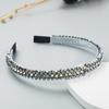 Diadema estilo coreano para mujer, accesorio para el cabello barroco con diamantes de imitación, ideal para lavarse la cara, estilo Mori, sencilla