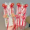 Accesorios para el Cabello Antiguos Super Inmortales Estilo Chino para Niñas Pinza de Pelo Paso a Paso con Borla Hanfu Infantil Adorno para el Cabello de Bebé de Primavera