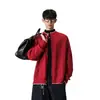 Cárdigan de punto para hombre, Nuevo Otoño/Invierno Estilo Coreano Moda Retro Tejido de trenza Cuello alto Versátil Chaqueta suéter para hombre