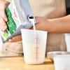Juego de taza medidora de silicona transfronteriza, taza de leche suave con doble escala visual, resistente a altas temperaturas, taza medidora para hornear, juego de tres piezas