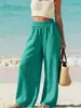 2026 Amazon Comercio Exterior Transfronterizo Ropa Nueva para Mujer Verano Pantalones Casuales Finos Sueltos Adelgazantes para Mujer Color Sólido Pantalones Largos