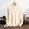 Nuevo Suéter de Cachemira Otoño e Invierno para Hombre Pulóver Cuello Semi Alto Color Sólido Capa Base Suave Cómodo Versátil Suéter de Cachemira de Cabra Suave
