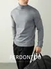 [Fio Espessado e Macio] Tricô Quente e Armazenador de Calor para Outono e Inverno para Homens, Anti-Pilling, Tricô de Base de Cor Pura de Alta Qualidade