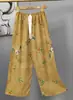Pantalones de pijama de algodón para mujer, verano, finos, estampados, casuales, de pierna ancha, pueden usar mujeres embarazadas, comercio exterior, pantalones de talla grande