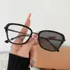 Nuevas Gafas de Moda Anti-Luz Azul para Mujer, Monturas de Gafas Lisas Trendy Ins, Gafas Anti-Luz Azul que Cambian de Color de Exportación Transfronteriza para Hombre