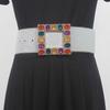 Cinto feminino cinto de strass diamante brilhante fivela de pino em liga decoração de miçangas de borda moda europeia e americana plus sempre-verde cinto de pintura versátil