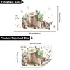 Papel de Parede Floresta Animal Transfronteiriça com Adesivos de Ouriço, Veado e Cogumelos para Quarto Infantil Estilo Fresco PVC Autoadesivo