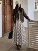 Falda midi de cuadros, nuevo estilo primavera/otoño, con dobladillo irregular, elegante y de corte holgado, falda de tul línea A, falda de longitud media dulce y fresca