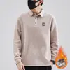 Camisa Polo para Hombre Otoño/Invierno 2026 con Cuello de Solapa, Corte Holgado, Manga Larga, Forro Polar, Nuevo Bordado, Top Casual de Negocios
