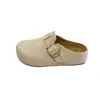 Estoque Disponível Versão 2026 Outono Novo Estilo Versão Coreana Couro Genuíno Fosco Fivela Versátil Sola Grossa Salto Oculto Casual Chinelos Birkenstock