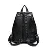 Mochila Estilo Nuevo 2026, Bolso Escolar Casual de Cuero Lavado PU, Bolso de Viaje Tejido con Remaches, Mochila de Cuero Suave para Mujer