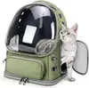 Cápsula Espacial Personalizada para Mascotas, Transportadora Transparente Plegable para Gatos, Mochila Cápsula Espacial con Carrito de Doble Uso, Gran Capacidad para Dos Mascotas